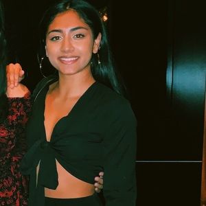 Black missguided tie front crop top